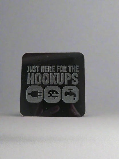 "Nur hier für die Hookups" | 4er-Untersetzer-Set – Electric Edition