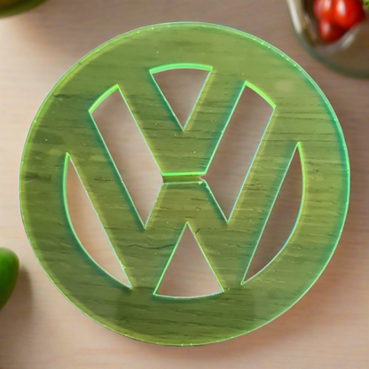 VW "Signature" Coaster Set (Pack of 4) – Classic Monochrome Edition