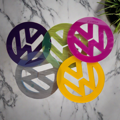 VW "Signature" Coaster Set (Pack of 4) – Classic Monochrome Edition