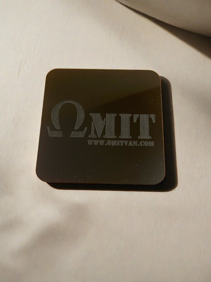 Omit Custom Coaster Set | Laser Engraved Wood or High-Gloss Acrylic (Pack of 4)